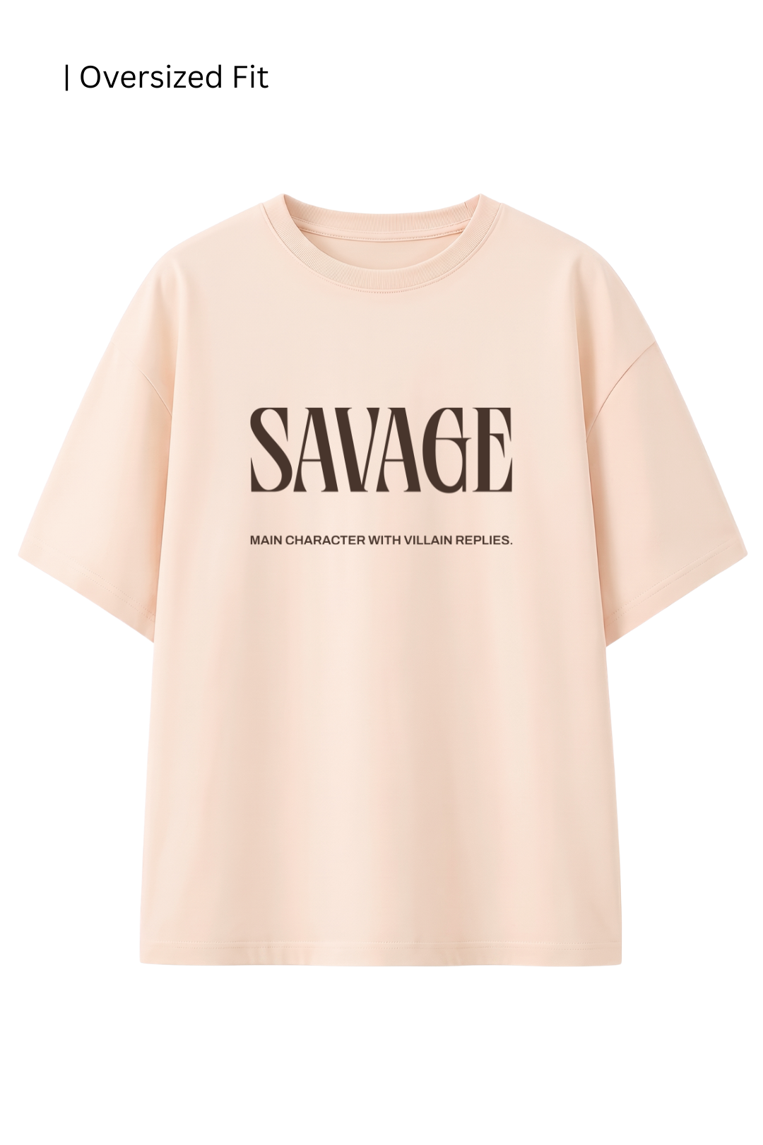 Cotton Oversized Tshirt - Cream - SAVAGE