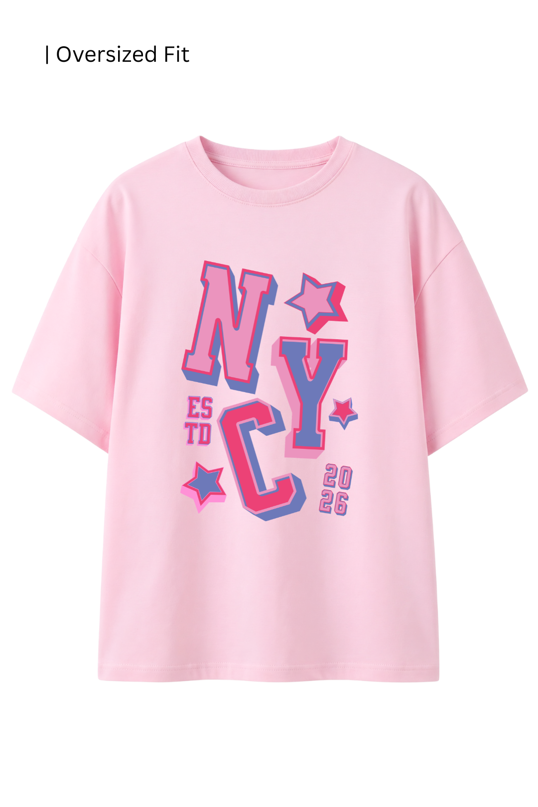 Cotton Oversized Tshirt - Baby Pink - NYK 2026