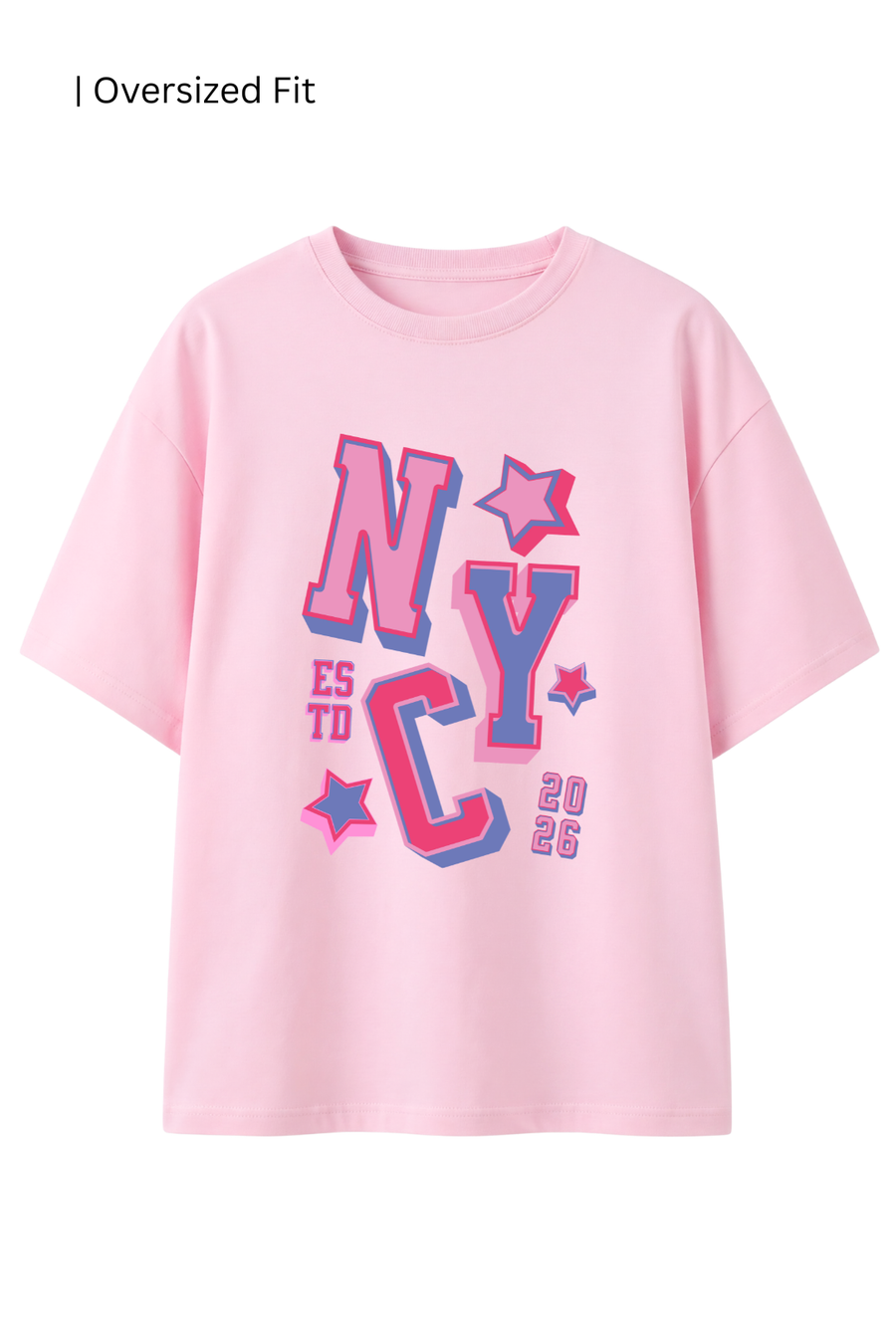 Cotton Oversized Tshirt - Baby Pink - NYC 2026