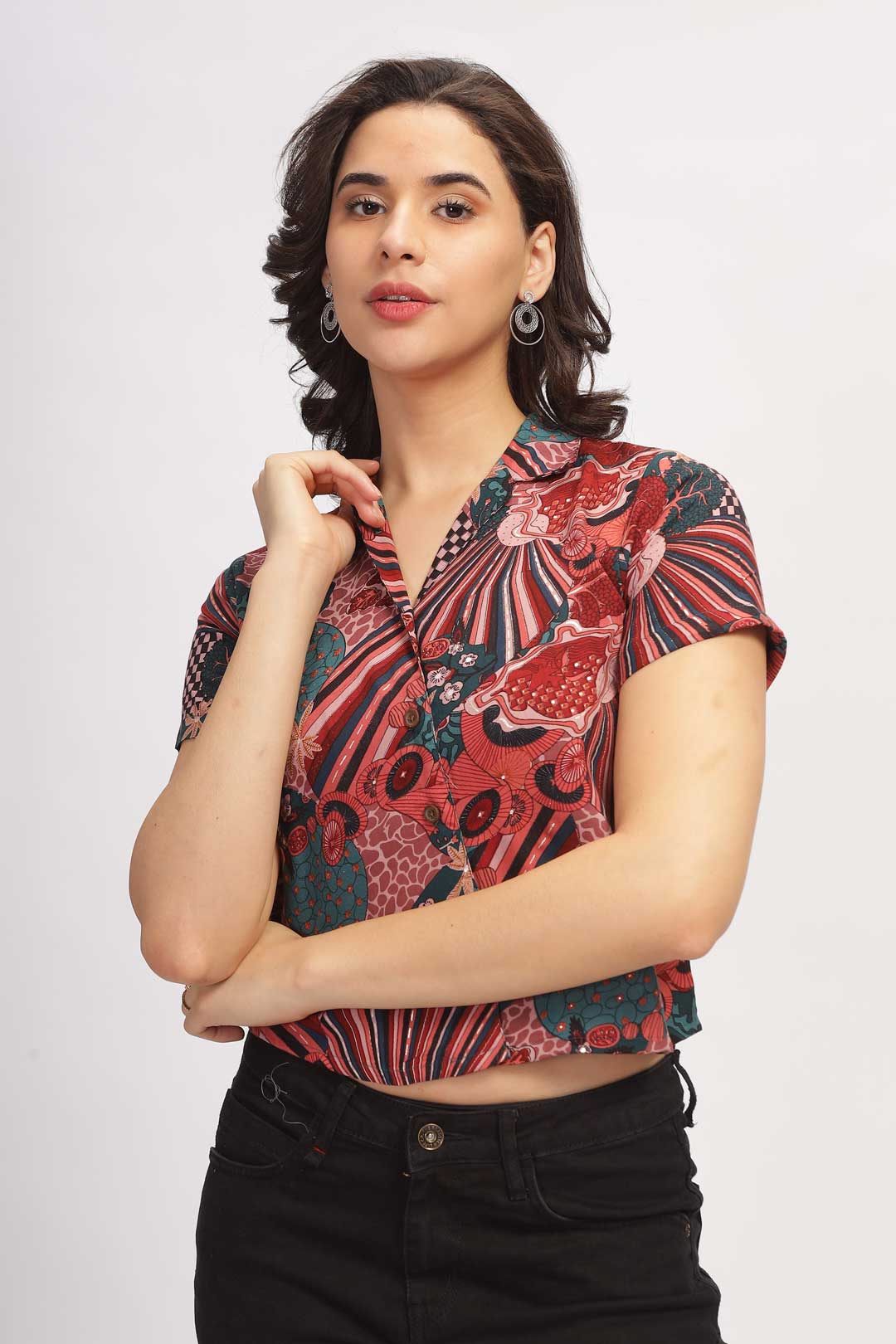 Vibrant Retro Shirt - Pink