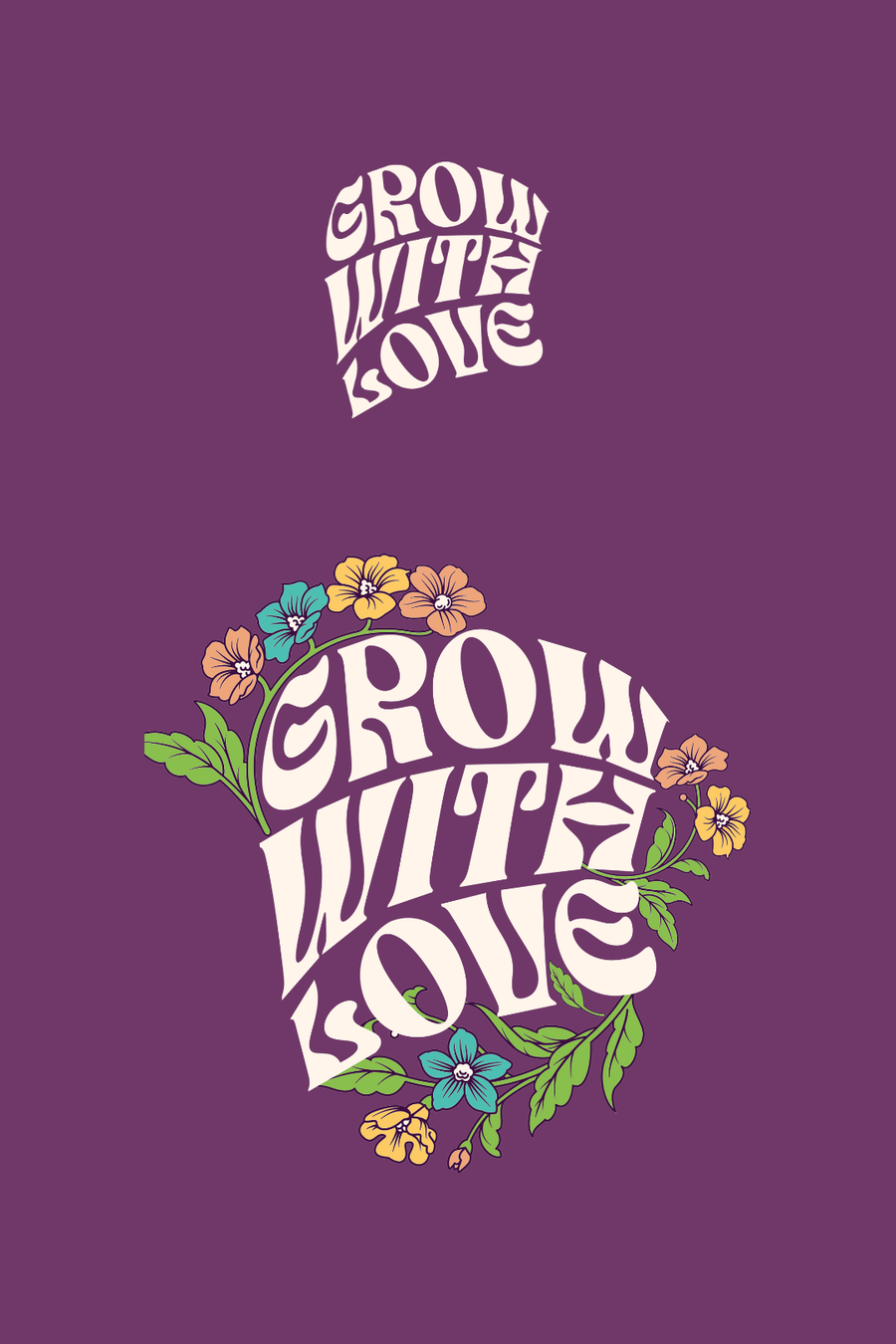 Cotton Relaxed fit Tshirt - Purple - Grow with love