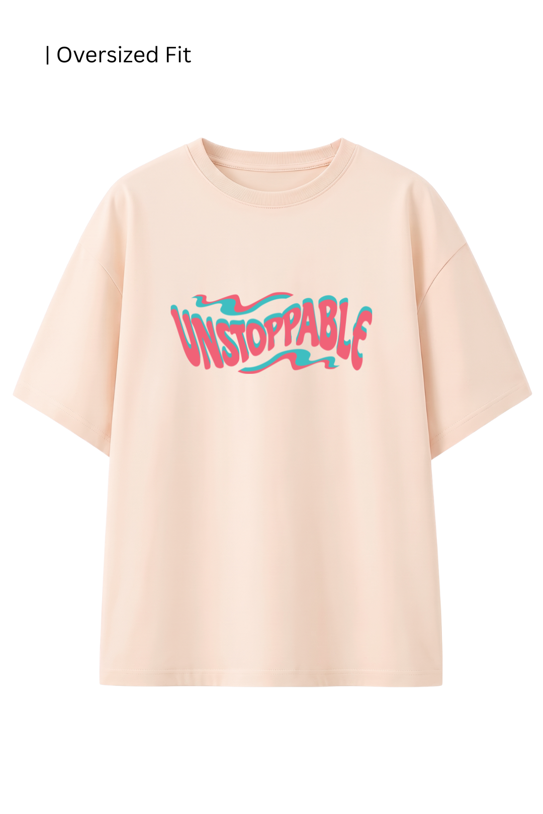 Cotton Oversized Tshirt - Cream - UNSTOPPABLE