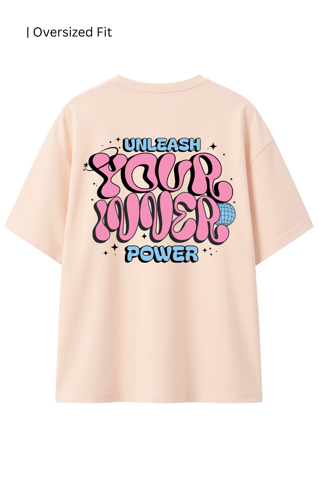 Cotton Oversized Tshirt - Cream - UNLEASH YOUR INNER POWER