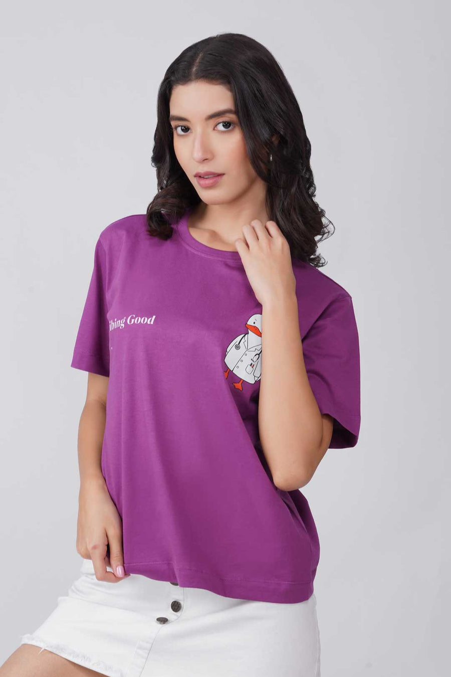 Cotton Relaxed fit Tshirt - Purple - Prescribing good vibes
