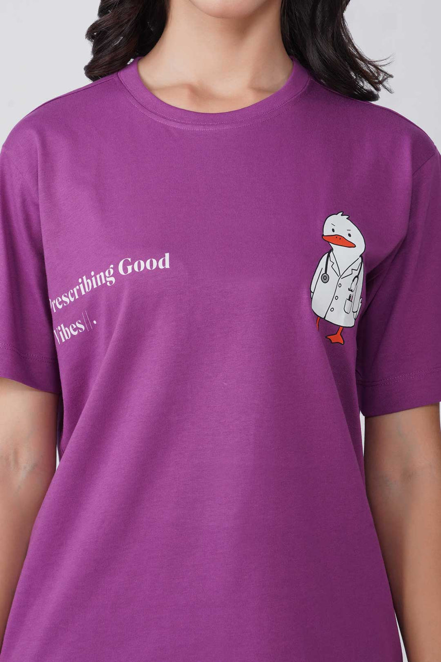 Cotton Relaxed fit Tshirt - Purple - Prescribing good vibes