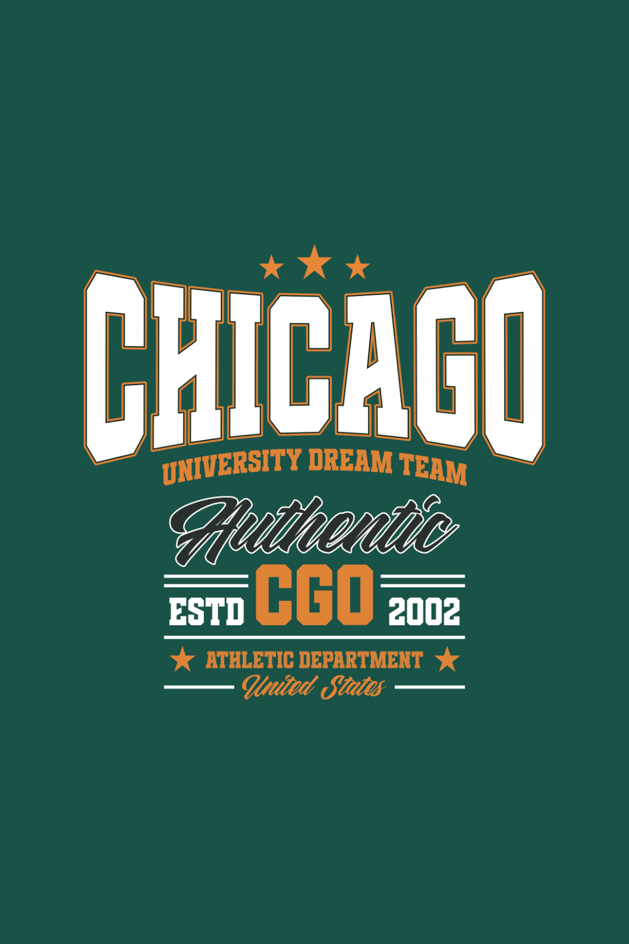 Cotton Oversized Tshirt - Green - CHICAGO UNIVERSITY TEAM