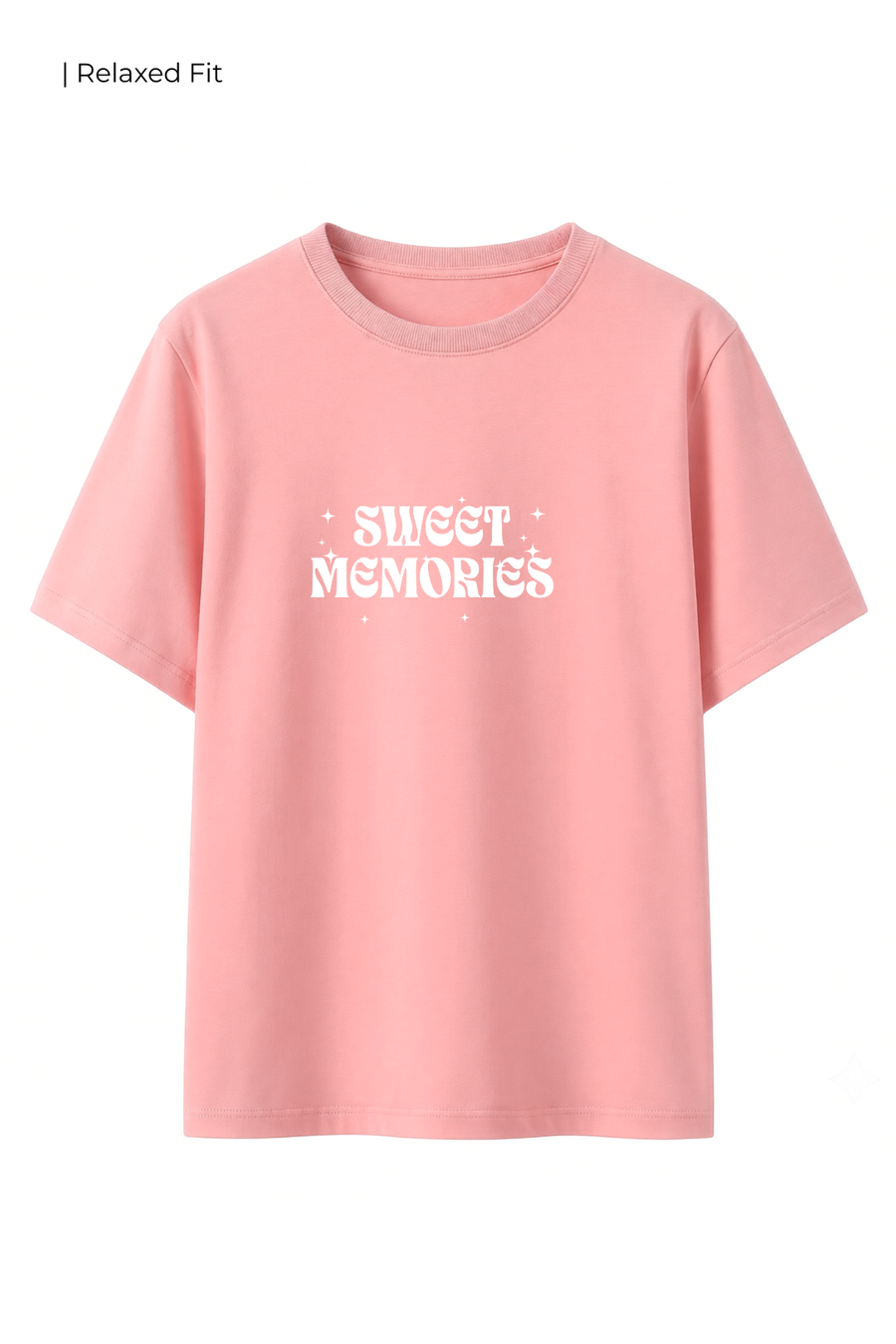 Cotton Relaxed fit Tshirt - Peach - Sweet memories