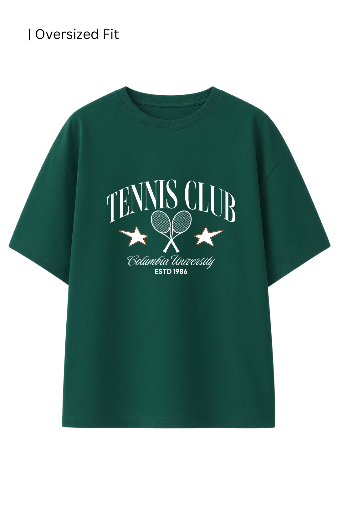 Cotton Oversized Tshirt -  Green - TENNIS CLUB