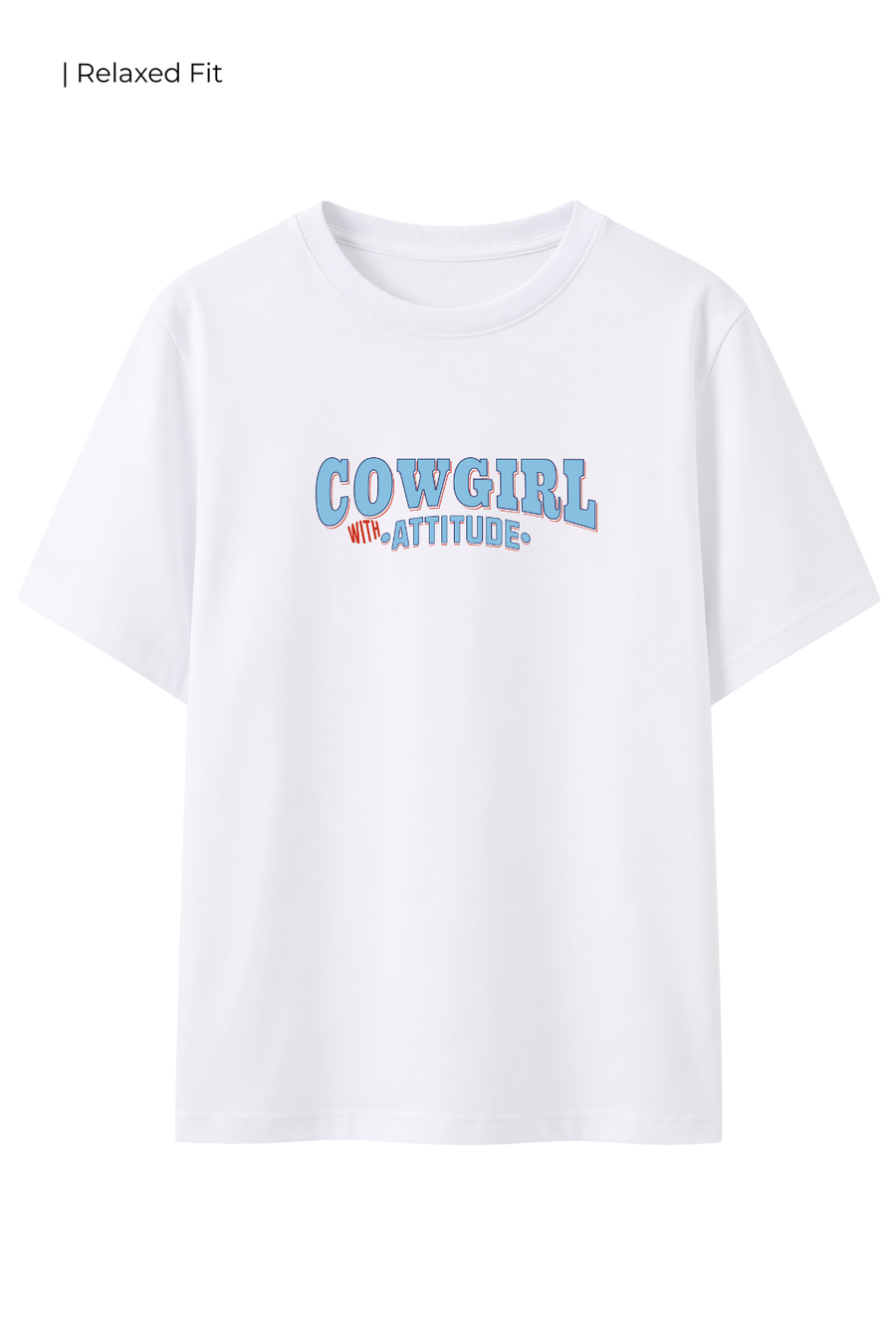 Cotton Relaxed fit Tshirt - White - Cowgirl with attitude