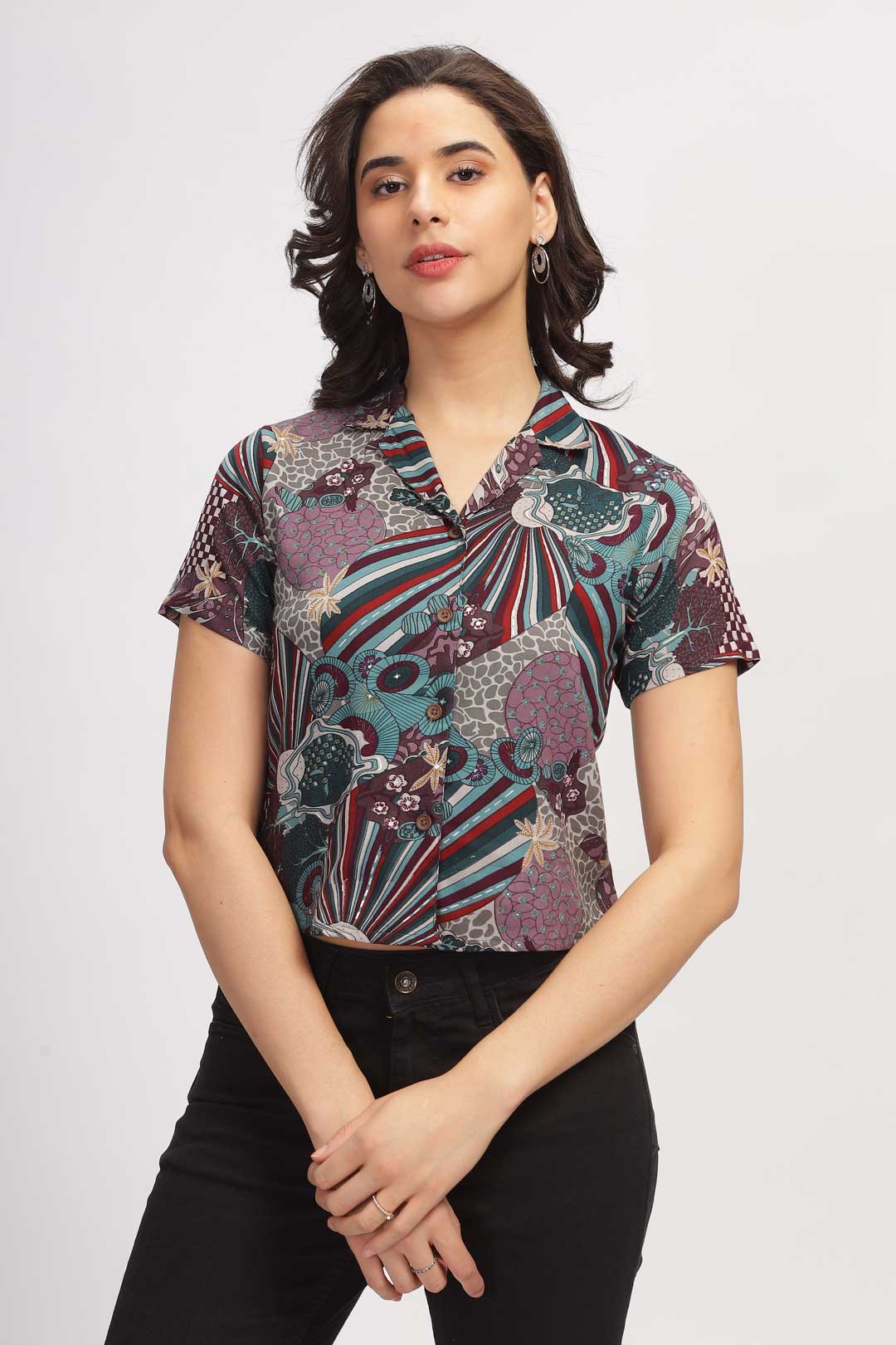 Vibrant Retro Shirt - Mauve