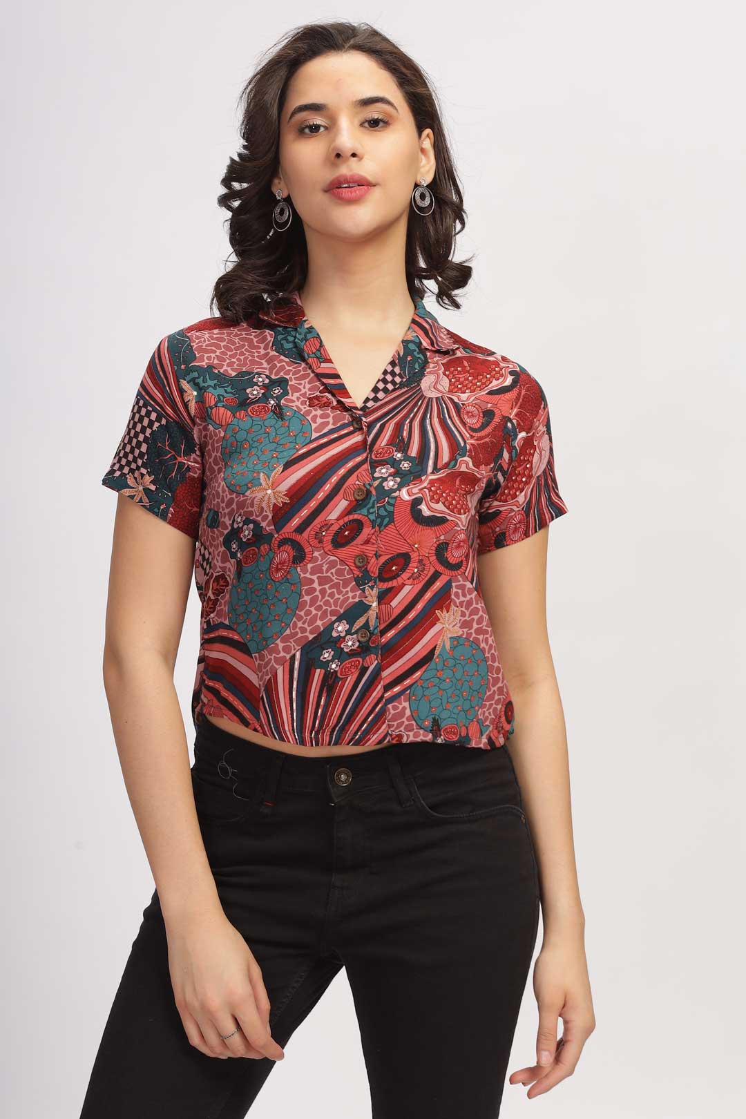 Vibrant Retro Shirt - Pink