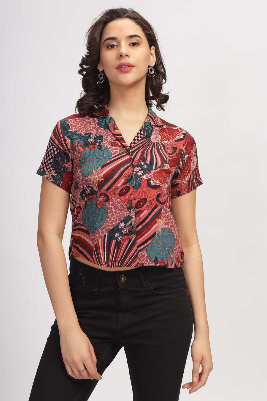 Vibrant Retro Shirt - Pink