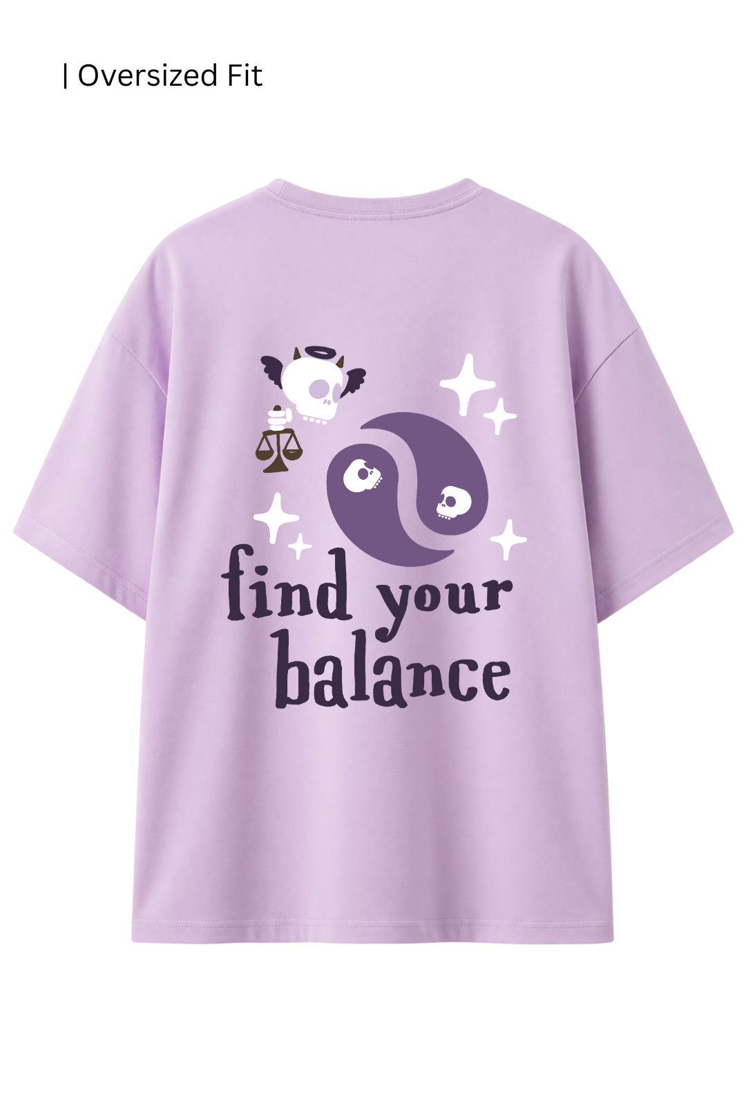 Cotton Oversized Tshirt - Lilac - FIND YOUR BALANCE