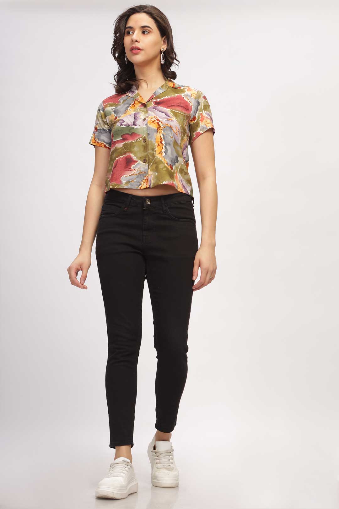 Marble printed shirt - Green