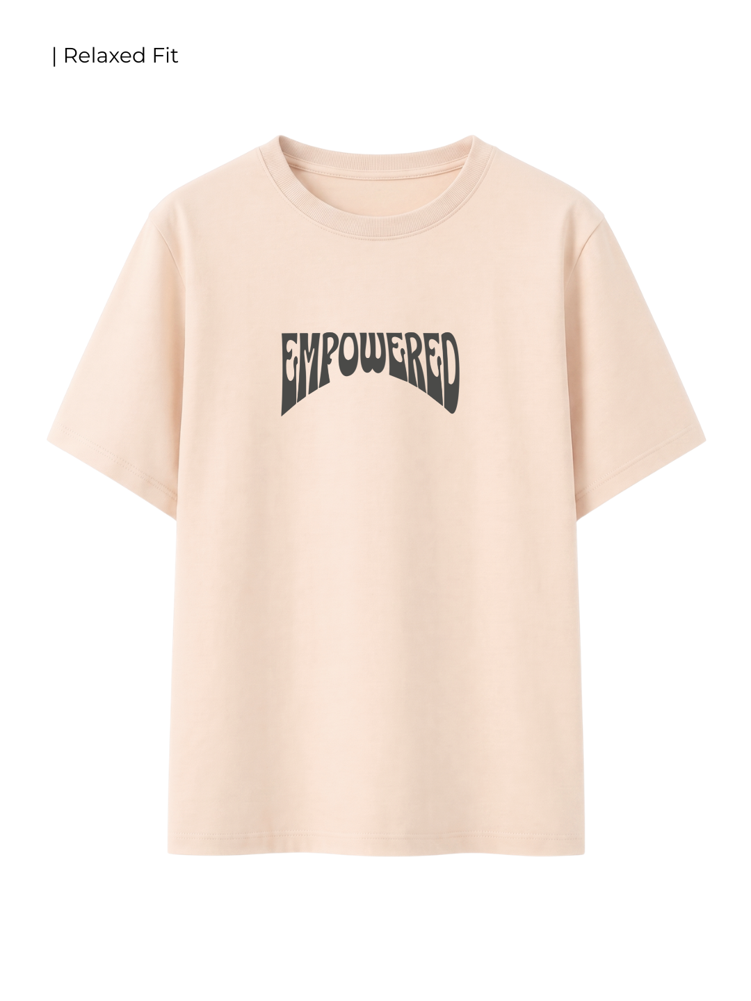 Cotton Relaxed fit Tshirt - Cream - Empowered strength beyond limits