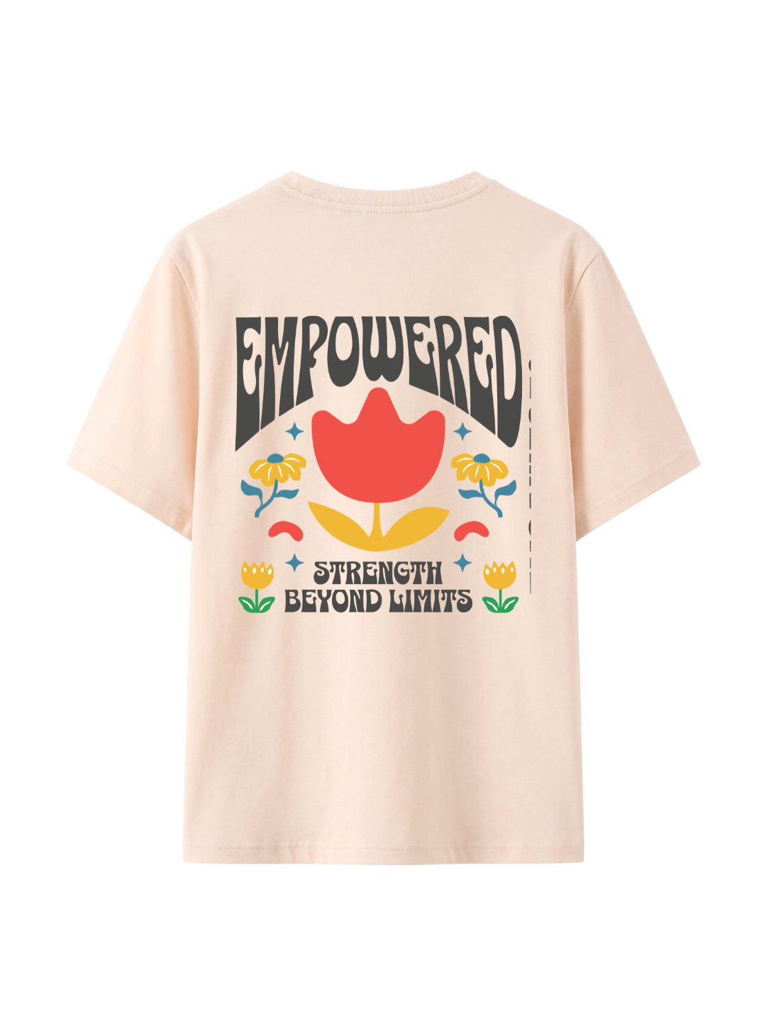 Cotton Relaxed fit Tshirt - Cream - Empowered strength beyond limits