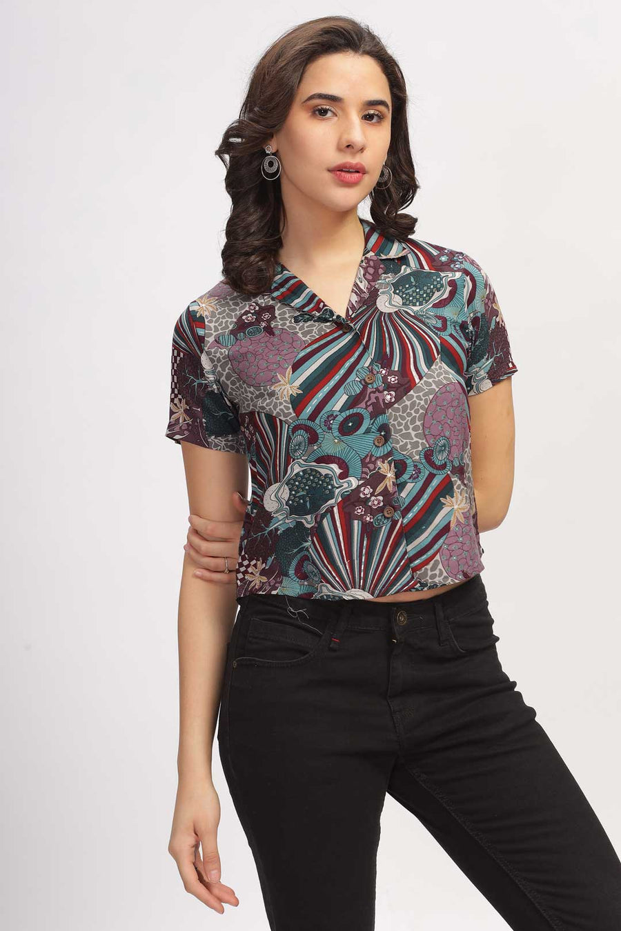 Vibrant Retro Shirt - Mauve