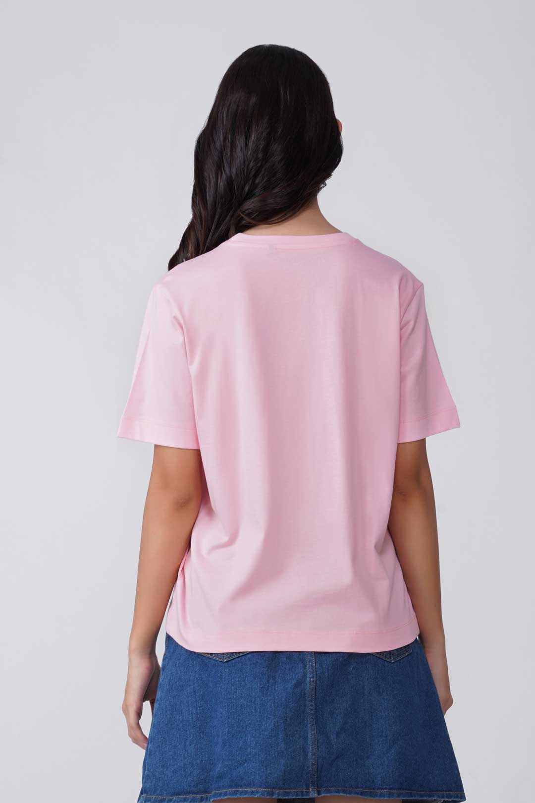 Cotton Relaxed fit Tshirt - Baby pink - Cherry bomb
