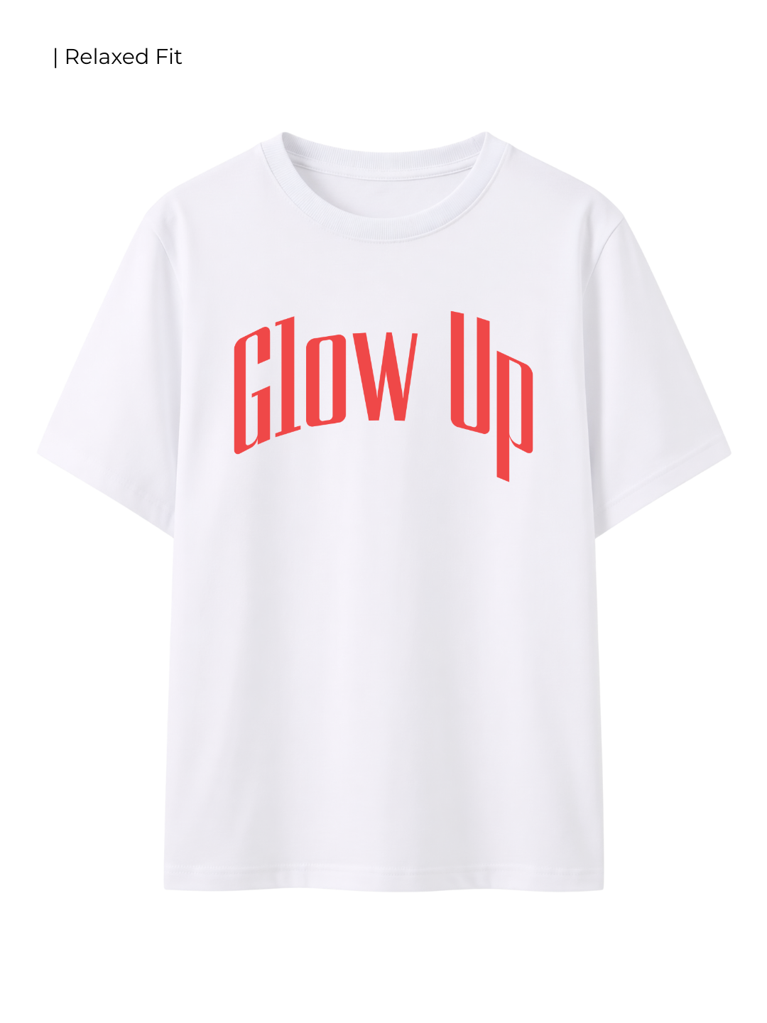 Cotton Relaxed fit Tshirt - White - Glow up