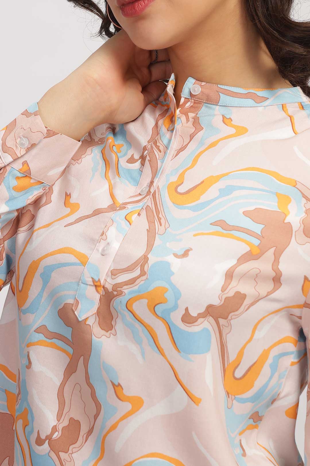 Marble Printed shirt - Brown
