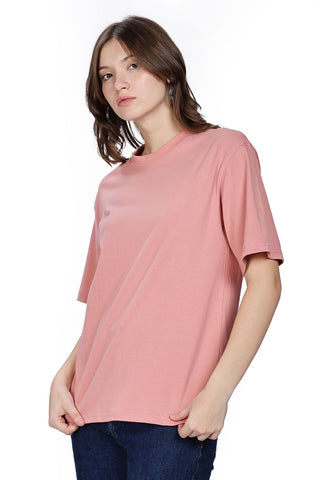 Cotton oversized Tshirt coral peach - focus on the good