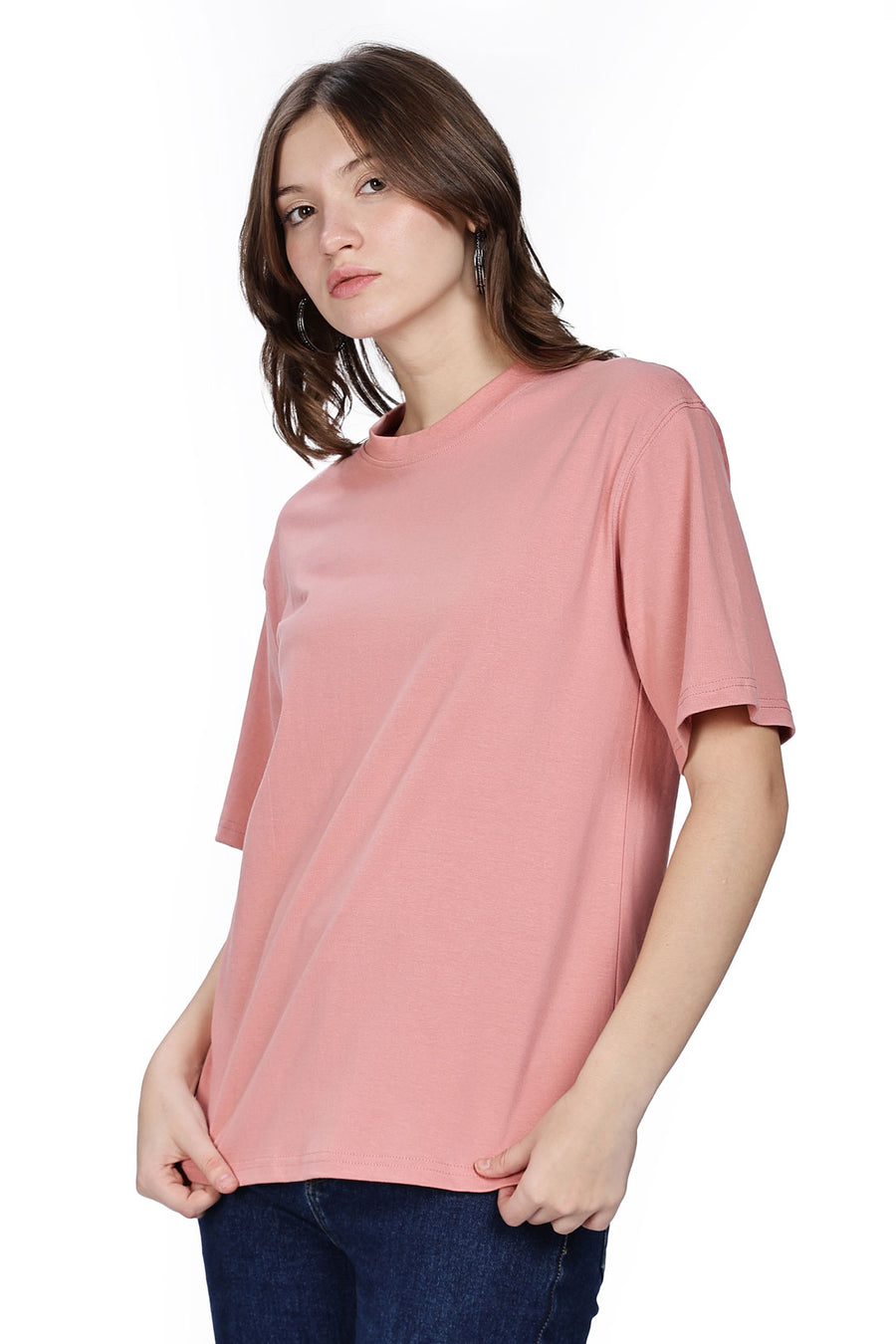 Cotton oversized Tshirt coral peach - focus on the good