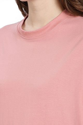 Cotton oversized Tshirt coral peach - focus on the good