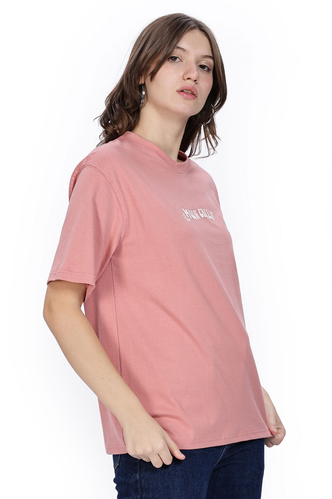 Cotton oversized Tshirt Coral pink - Moon child