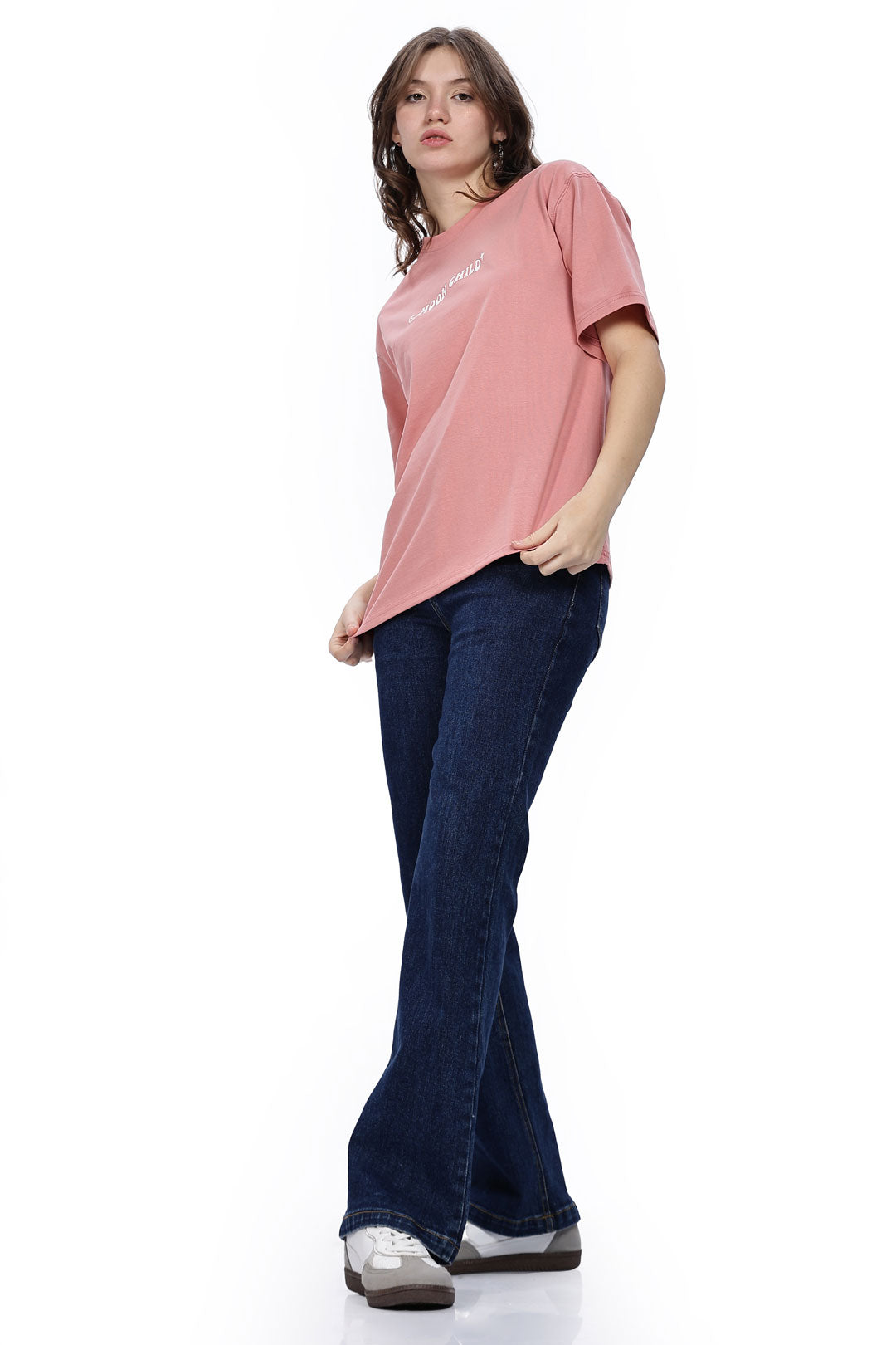 Cotton oversized Tshirt Coral pink - Moon child