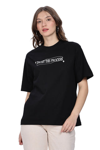 Cotton oversized Tshirt Black - Trust the process