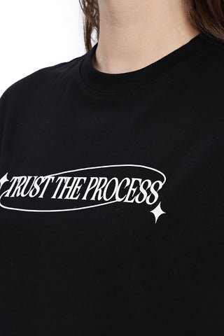 Cotton oversized Tshirt Black - Trust the process