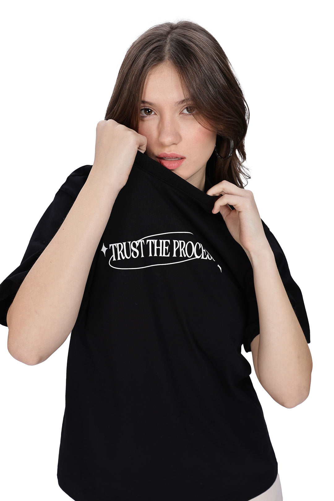 Cotton oversized Tshirt Black - Trust the process