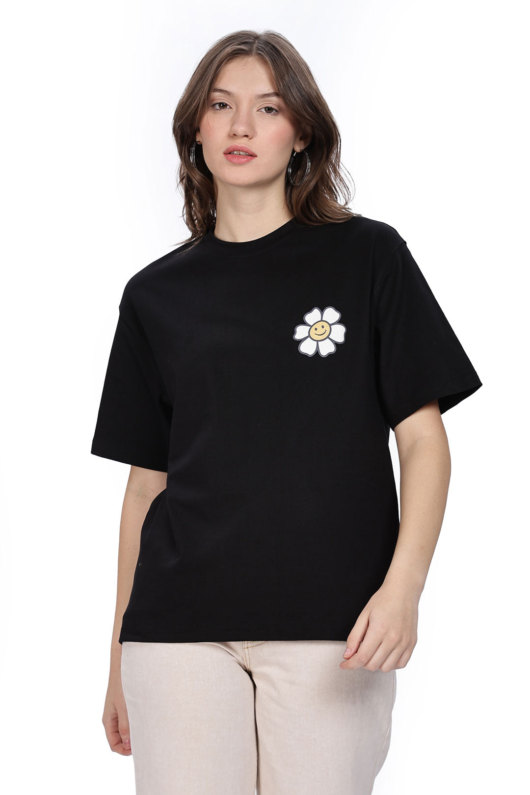 Cotton oversized Tshirt Jet Black - Protect your peace