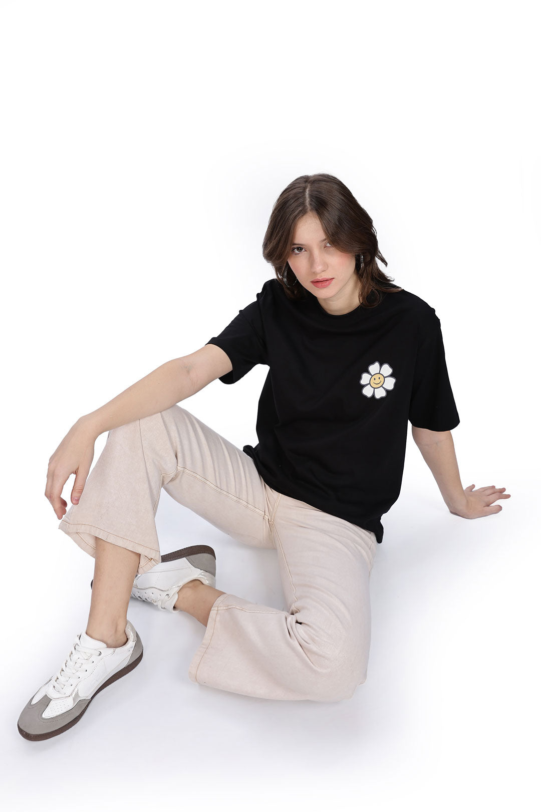 Cotton oversized Tshirt Jet Black - Protect your peace