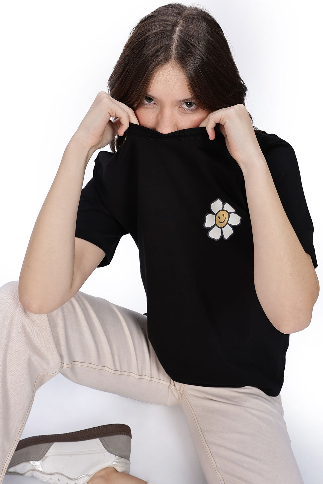 Cotton oversized Tshirt Jet Black - Protect your peace