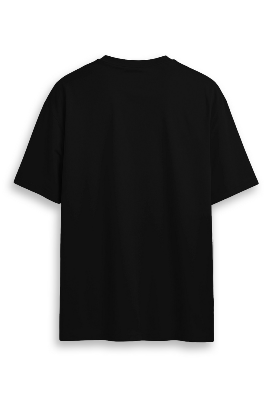 Oversized combed cotton solid Tshirt - Jet Black
