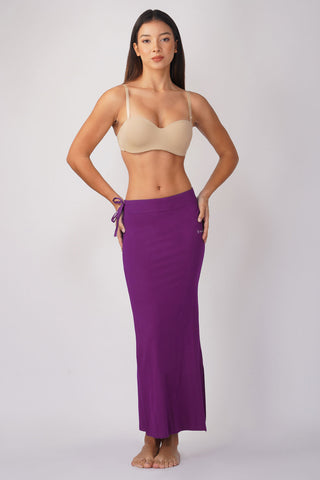 Purple Saree shapewear, shapewear petticoat, purple petticoat with drawstring, mermaid shapewear, plus size saree shapewear