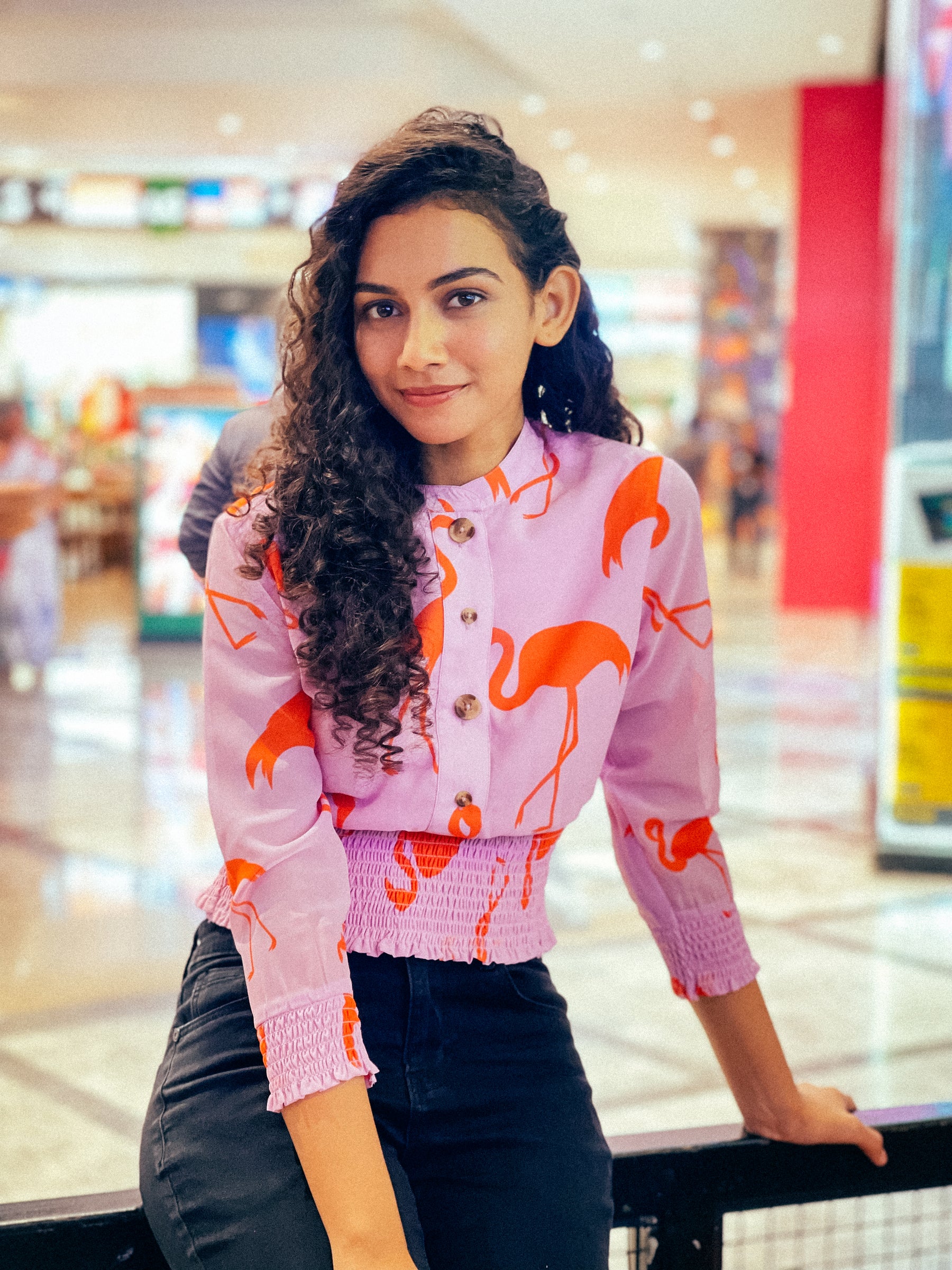 Elegant Crane Printed Top