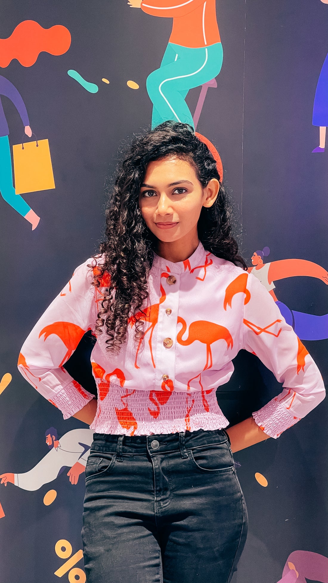 Elegant Crane Printed Top