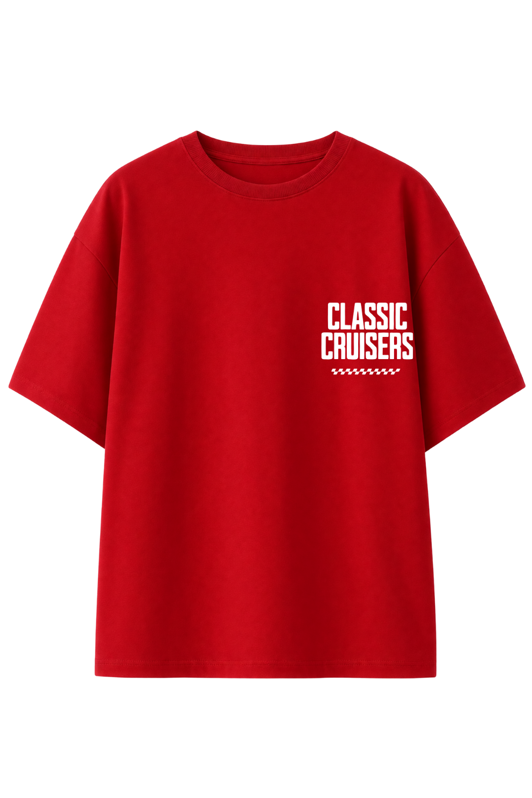 Cotton Oversized Tshirt - Red - CLASSIC CRUISERS