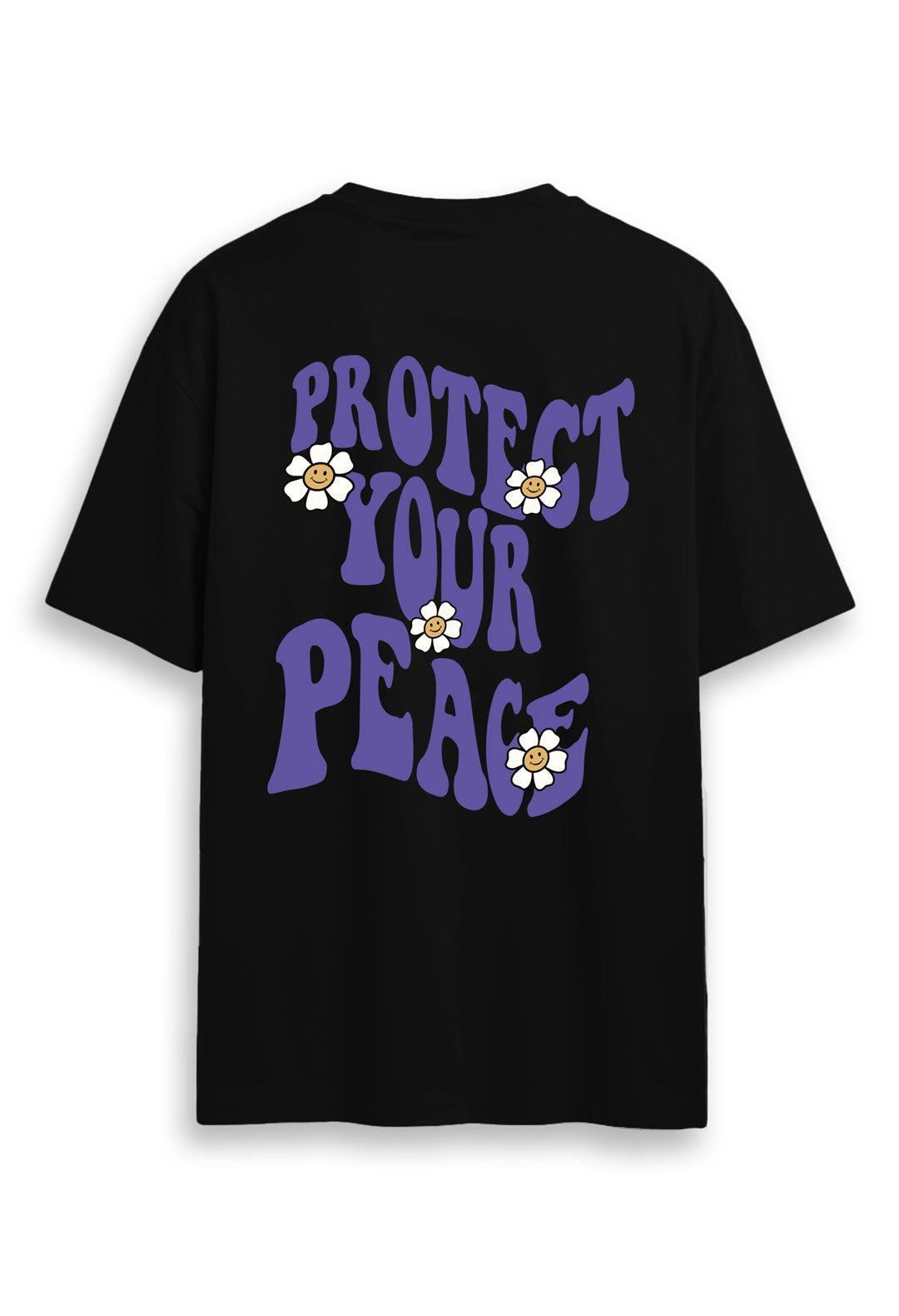 Cotton Oversized Tshirt - Black - PROTECT YOUR PEACE