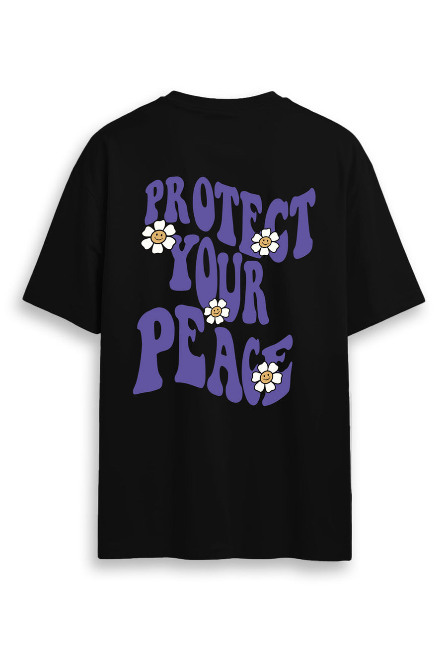 Cotton Oversized Tshirt - Black - PROTECT YOUR PEACE