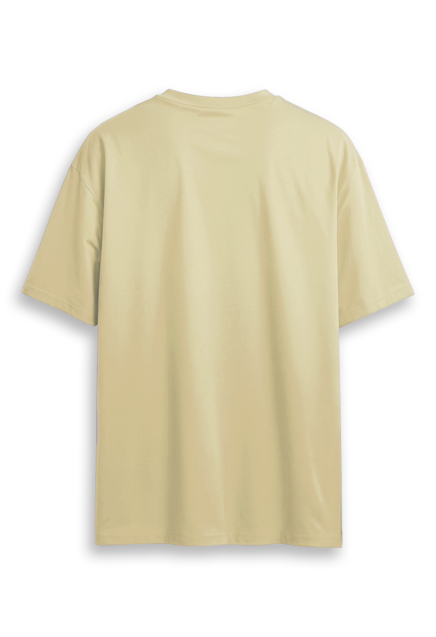 Oversized combed cotton solid Tshirt - Beige