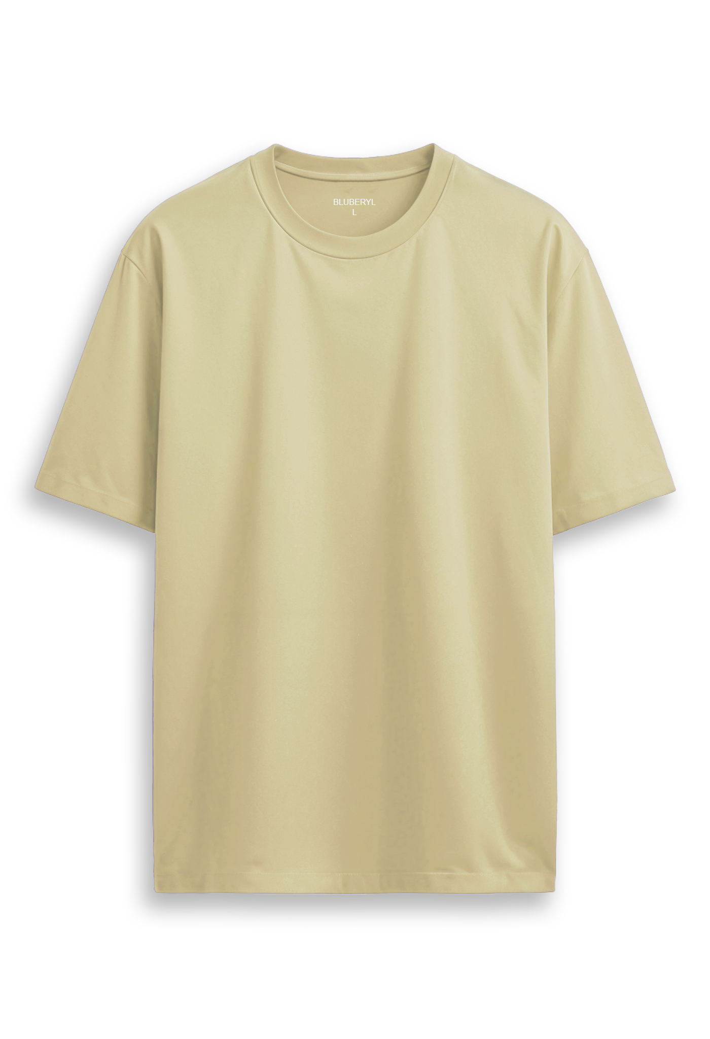Oversized combed cotton solid Tshirt - Beige