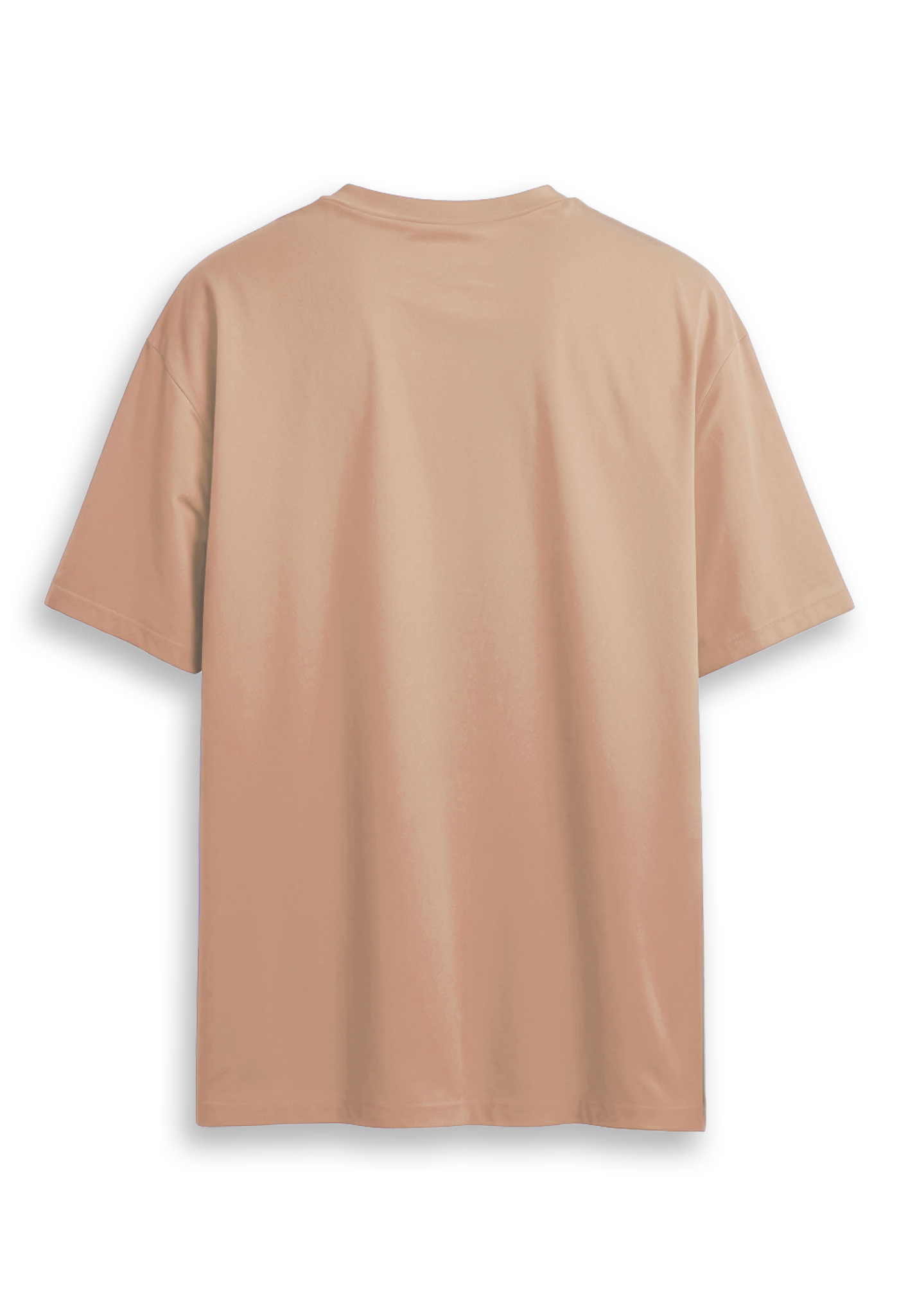 Oversized combed cotton solid Tshirt - Biscoff