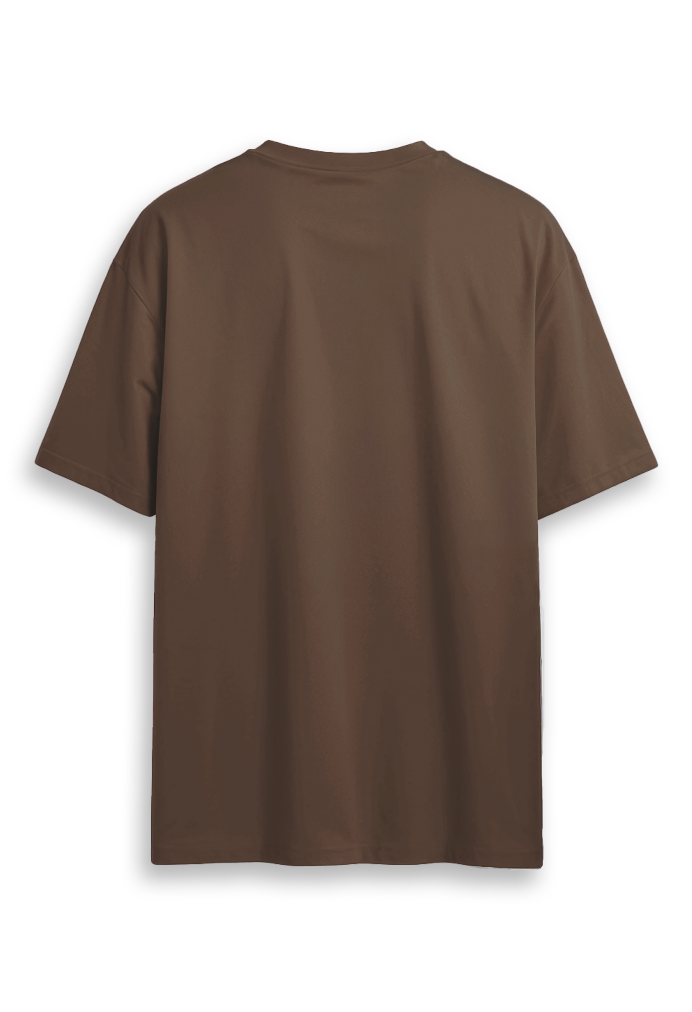 Oversized combed cotton solid Tshirt - Chocolate Brown