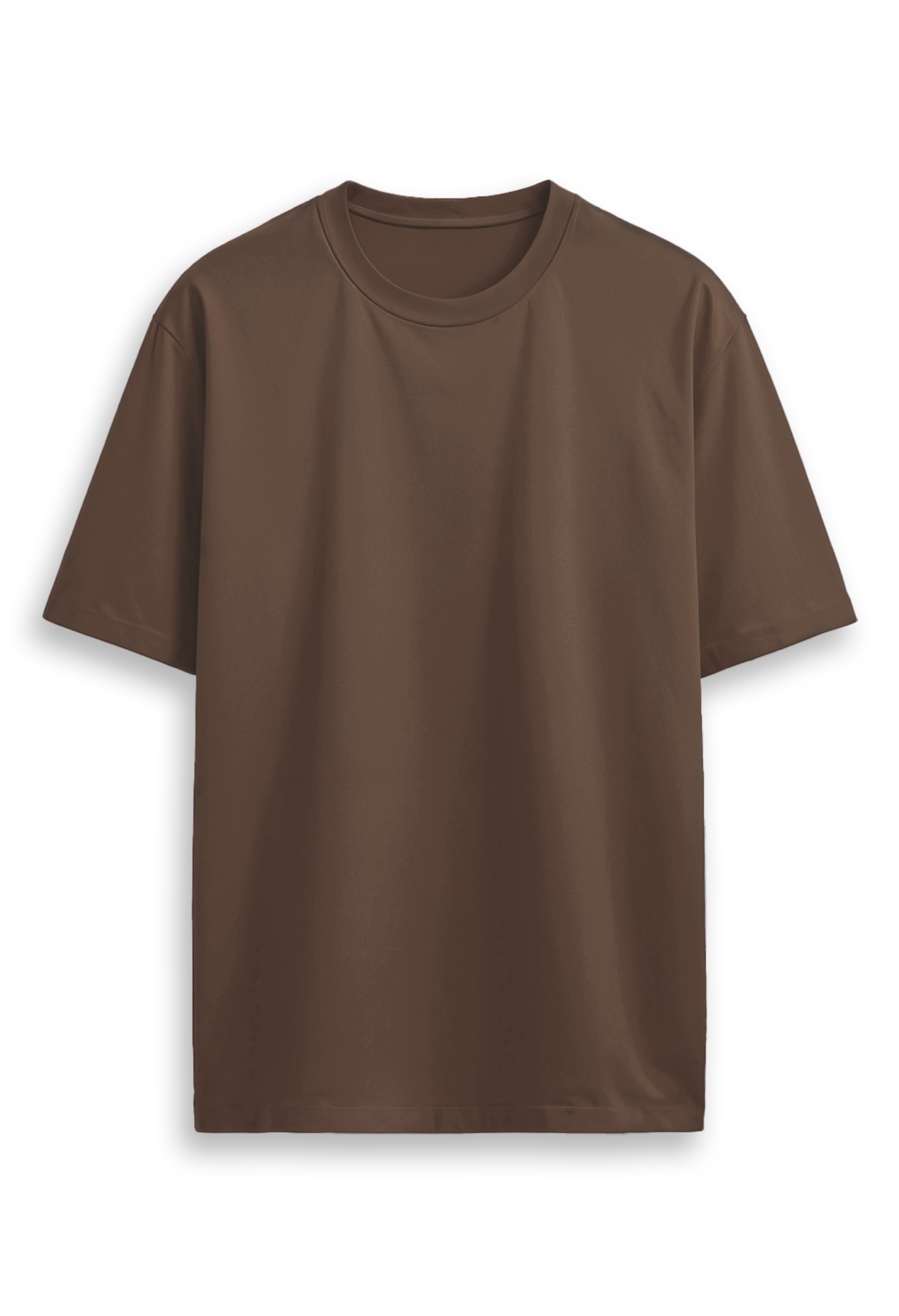 Oversized combed cotton solid Tshirt - Chocolate Brown