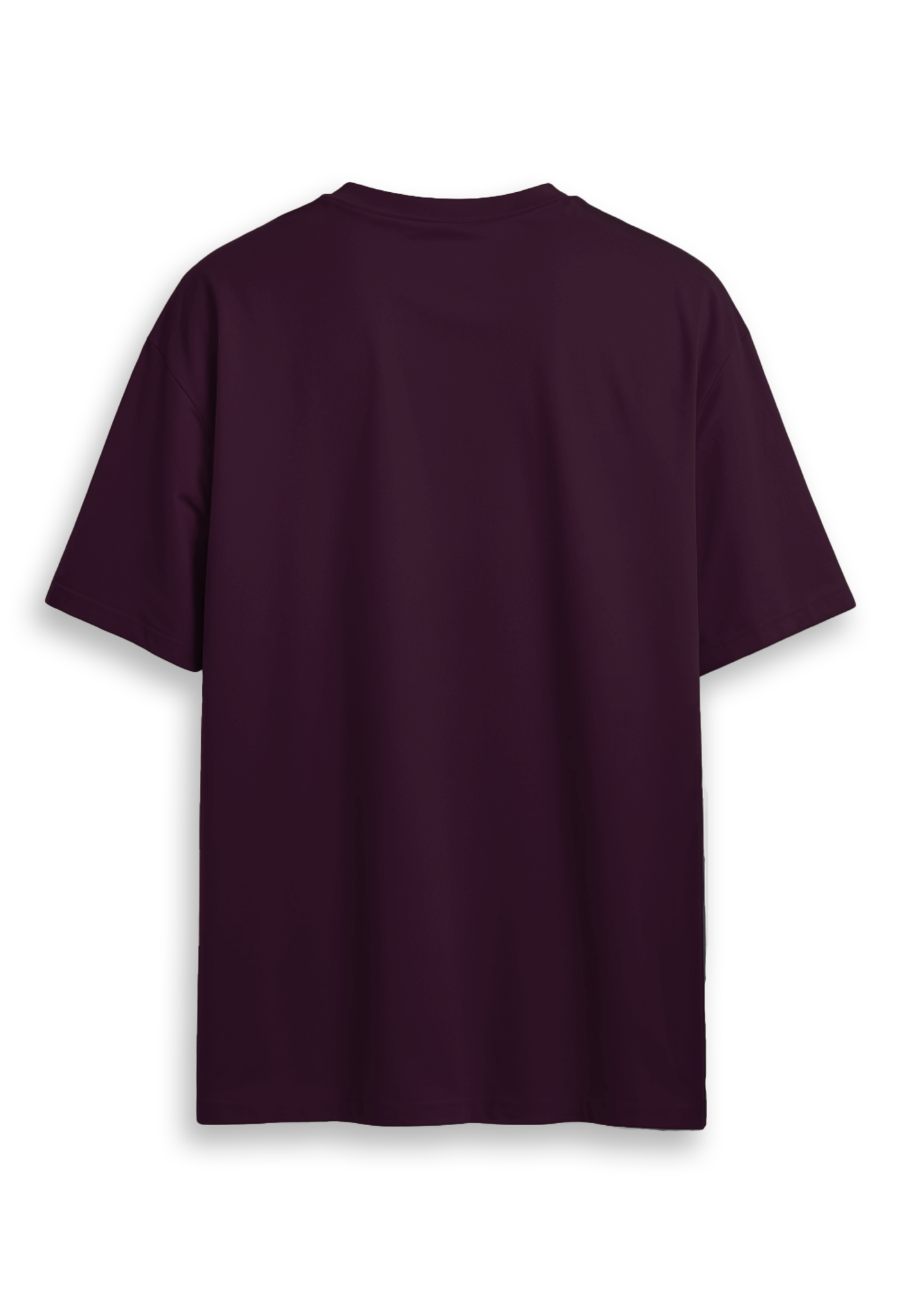 Oversized combed cotton solid Tshirt - Deep purple