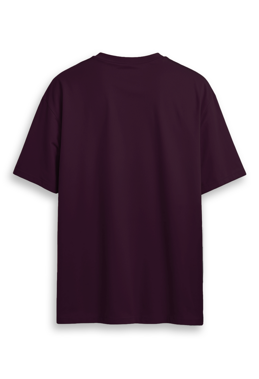 Oversized combed cotton solid Tshirt - Deep purple