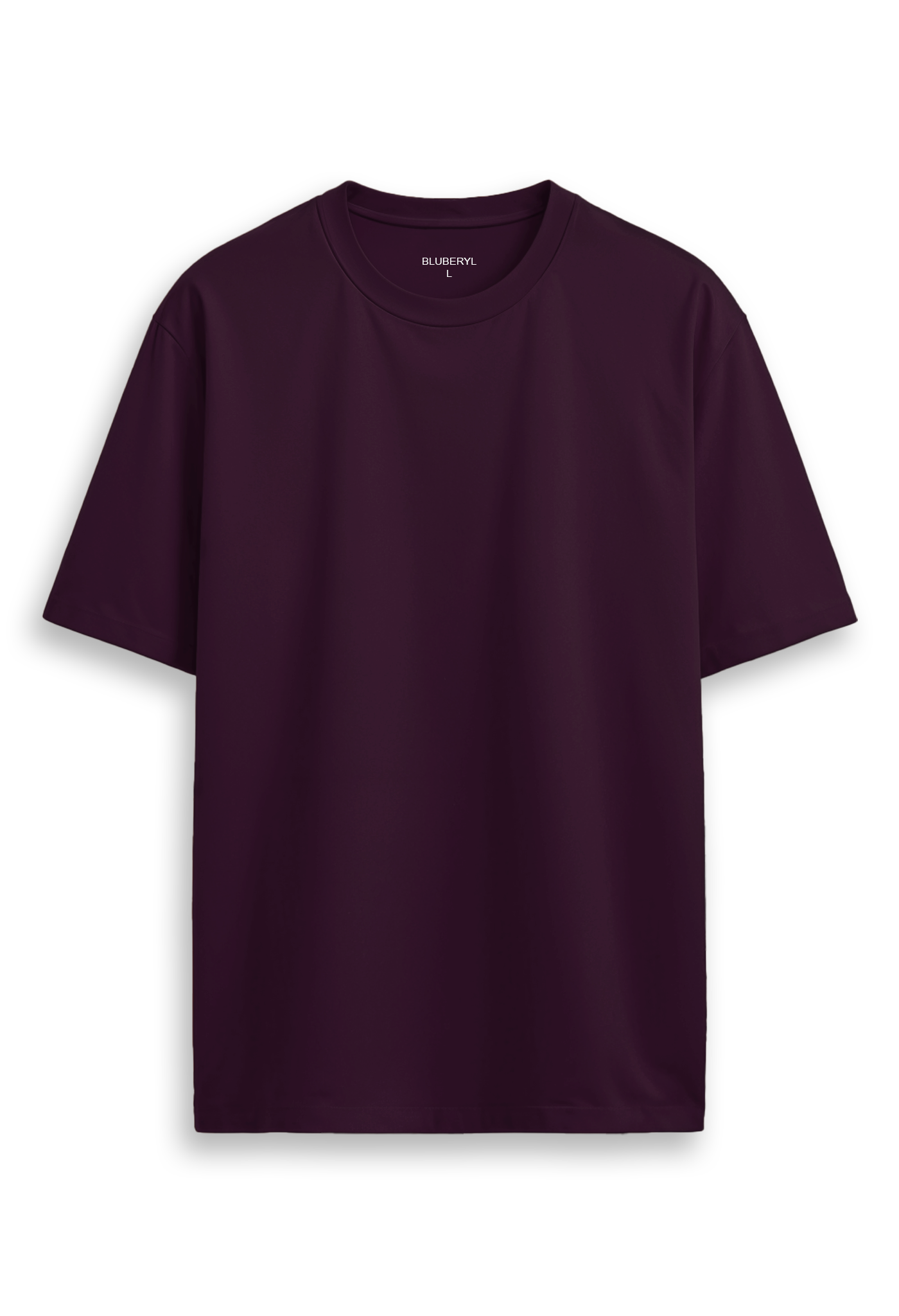 Oversized combed cotton solid Tshirt - Deep purple